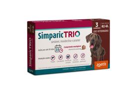 Simparic Trio Antipulgas, Carrapatos E Vermes Cães 72Mg C/ 3 Comp