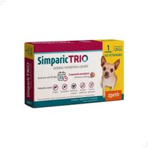 Simparic TRIO Cães 1,25 a 2,5kg Vermífugo Pulgas Carrapatos Quantidade:1comp Simparic TRIO Cães 1,25 a 2,5kg Vermífugo Pulgas Carrapatos Quantidade:1comp