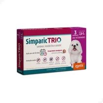 Simparic TRIO Cães 2,6 a 5KG Vermífugo Pulga Carrapato 3comp Quantidade:3comp Simparic TRIO Cães 2,6 a 5KG Vermífugo Pulga Carrapato 3comp Quantidade:3comp