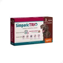 Simparic TRIO Cão 40,1 a 60kg Vermífugo Pulga Carrapato 3com Quantidade:3comp Simparic TRIO Cão 40,1 a 60kg Vermífugo Pulga Carrapato 3com Quantidade:3comp