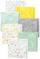 Simple Joys by Carter's Unisex Babies' Receiving Blankets, Pacote de 7, Cinza / Branco / Verde Hortelã, Tamanho Único