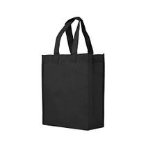 Simplesmente Green Solutions Reusable Gift Bag, Party Favor Bag, Lunch Bag, 8.25 x 10 x 3.5 com alça de 16", preto, pacote de 25