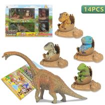 Simulação de brinquedo de dinossauro modelo animal dinossauro terno de bebê brinquedo de presente infantil 14pc