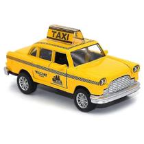 Simulação de carro de brinquedo, veículo de táxi amarelo, escala 1:36