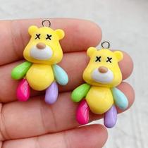 Simulação De Resina De Pingente De Urso Fofo 10 Peças Para Brinco Chaveiro Colar Faça Você Mesmo