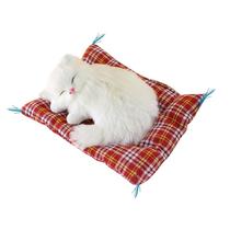Simulação gato pelúcia animais brinquedo vai chamar com tapete de pano gato adormecido a boneca brinquedo de pelúcia presentes para crianças Simulação gato pelúcia animais brinquedo vai chamar com tapete de pano gato adormecido a boneca brinquedo de pelúcia presentes para crianças