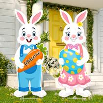 Sinais de jardim de Páscoa Maitys Bunny Egg 82x32 cm ao ar livre Sinais de jardim de Páscoa Maitys Bunny Egg 82x32 cm ao ar livre