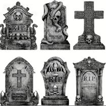 Sinais De Jardim Realistas De Esqueletos Assustadores Para Halloween Com Túmulos E Lápides, Com