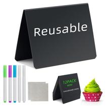 Sinais de quadro-negro iwokerfull de 4 x 3 polegadas para comida em buffet de festas, 12 unidades