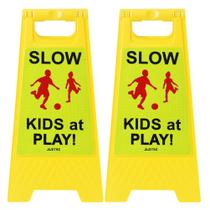 Sinais de segurança Juztec Children at Play Street Slow Down (pacote com 2) Sinais de segurança Juztec Children at Play Street Slow Down (pacote com 2)
