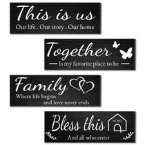 Sinais decorativos Joyhawk ESTES SÃO NÓS/JUNTOS/ABENÇOE ESTA CASA/FAMÍLIA Sinais decorativos Joyhawk ESTES SÃO NÓS/JUNTOS/ABENÇOE ESTA CASA/FAMÍLIA