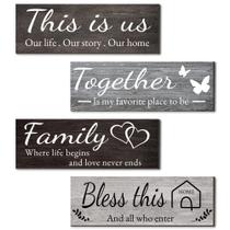 Sinais decorativos Joyhawk ESTES SÃO NÓS/JUNTOS/ABENÇOE ESTA CASA/FAMÍLIA Sinais decorativos Joyhawk ESTES SÃO NÓS/JUNTOS/ABENÇOE ESTA CASA/FAMÍLIA