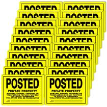 Sinais postados: Isohit No Trespassing No Hunting 20 unidades