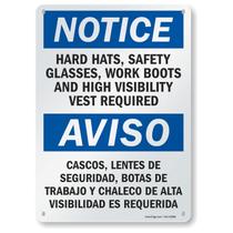Sinal bilíngue SmartSign S-5992-AL-14 Aviso de PPE necessário Sinal bilíngue SmartSign S-5992-AL-14 Aviso de PPE necessário