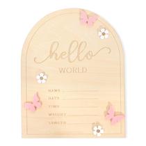 Sinal de anúncio de bebê TERJIO Hello World Newborn Pink Sinal de anúncio de bebê TERJIO Hello World Newborn Pink