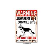 Sinal de aviso: cuidado com o cão, o cão morderá PVC, 10 unidades