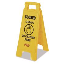 Sinal de aviso Rubbermaid Dobrável Bright Caution Wet Floor