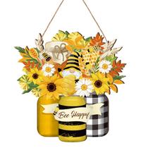 Sinal de boas-vindas: decoração de porta suspensa de madeira Spiareal Bee Sinal de boas-vindas: decoração de porta suspensa de madeira Spiareal Bee