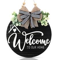 Sinal de boas-vindas FBOUPYU 3D de 30 cm para decoração de casa de fazenda com porta frontal