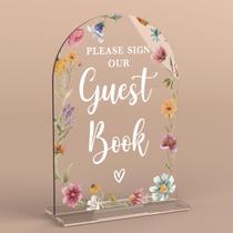 Sinal de casamento KongmoTree Acrylic Arch Por favor, assine o livro de visitas Sinal de casamento KongmoTree Acrylic Arch Por favor, assine o livro de visitas