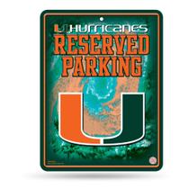 Sinal de estacionamento de metal Rico Industries NCAA Miami Hurricanes Sinal de estacionamento de metal Rico Industries NCAA Miami Hurricanes