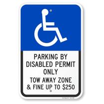 Sinal de estacionamento SmartSign Basics 45,72x30,48 cm Handicap