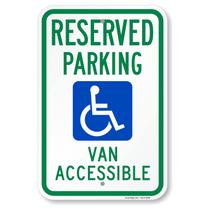 Sinal de estacionamento SmartSign Reserved Handicap 30x45cm em alumínio Sinal de estacionamento SmartSign Reserved Handicap 30x45cm em alumínio