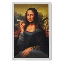 Sinal de estanho Mona Lisa Smoking Art Retro para decoração de parede de casa