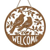 Sinal de grinalda de madeira Deroro Welcome Spring Summer Birds Sinal de grinalda de madeira Deroro Welcome Spring Summer Birds