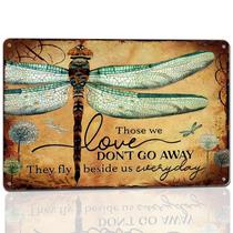 Sinal de lata Dragonfly Vintage Garden Decoração de jardim 20x30cm de metal