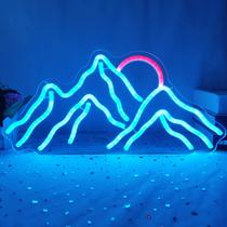 Sinal de luz LED GMMLLG Mountain Neon 43x20cm, azul gelado, vermelho Sinal de luz LED GMMLLG Mountain Neon 43x20cm, azul gelado, vermelho