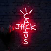 Sinal De Luz Neon Cactus Jack Decoração De Parede Para Quarto Casa Bar Pub Festa Rap Falando Costa