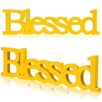 Sinal de mesa Blulu Blessed Standing Letter Sinal de mesa (amarelo) Sinal de mesa Blulu Blessed Standing Letter Sinal de mesa (amarelo)