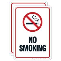 Sinal de não fumar Sigo Signs Metal, 10 x 7 polegadas, pacote com 2