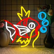 Sinal De Néon De Peixe Pokémon Alimentado Por USB Decoração De Parede Anime Home Room Kids Gifts