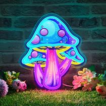 Sinal de néon em forma de cogumelo JIARODEY, luz USB regulável de 25x30cm Sinal de néon em forma de cogumelo JIARODEY, luz USB regulável de 25x30cm