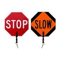 Sinal de remo SmartSign portátil de 18 x 18 cm em alumínio STOP-SLOW