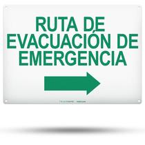 Sinal de rota de evacuação de emergência TRADESAFE Arrow Right 14x10in Sinal de rota de evacuação de emergência TRADESAFE Arrow Right 14x10in