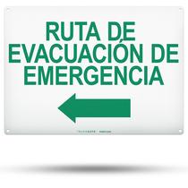Sinal de rota de evacuação de emergência TRADESAFE Seta esquerda 14x10in Sinal de rota de evacuação de emergência TRADESAFE Seta esquerda 14x10in