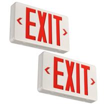 Sinal de saída de emergência CM MZY Red Double Face UL 120/277V, pacote com 2