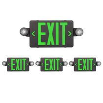 Sinal de saída de emergência TANLUX Green com luzes, pacote com 4 unidades, listado pela UL Sinal de saída de emergência TANLUX Green com luzes, pacote com 4 unidades, listado pela UL