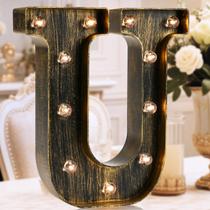 Sinal decorativo OYCBUZO Letra U Vintage LED 23cm