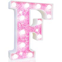 Sinal decorativo Pooqla LED Marquee Letter Light Pink Glitter Sinal decorativo Pooqla LED Marquee Letter Light Pink Glitter