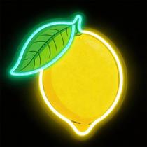 Sinal LED HFHungKeong Lemon regulável 40x20cm alimentado por USB Sinal LED HFHungKeong Lemon regulável 40x20cm alimentado por USB