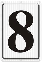 Sinal numérico de metal refletivo i-Cowfun Premium 8 Aluminium