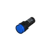 Sinaleiro indicador c/ led 12v - ad16-16c - azul 16mm