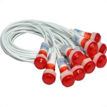 Sinaleiro Jng Com Rabicho Plr108 220V Vermelho 52158 - Kit C/10