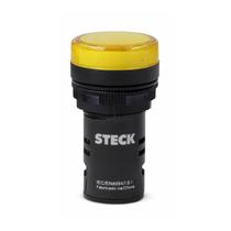 Sinaleiro LED 22mm Steck 24V Luminoso Amarelo SLDS243