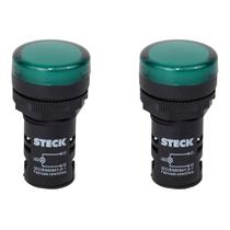Sinaleiro LED 22mm Steck 24V Luminoso Verde SLDS242