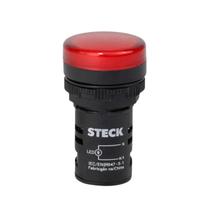 Sinaleiro LED 22mm Steck 24V Luminoso Vermelho SLDS241